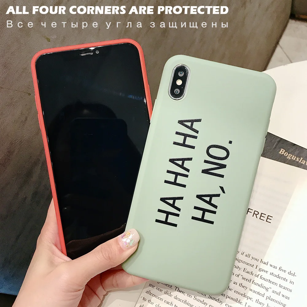 JONSNOW Matte Phone Case for iPhone 6S 6P 7 8 Plus HA NO Pattern Soft Silicone Cases X XR XS Max Capa Fundas |