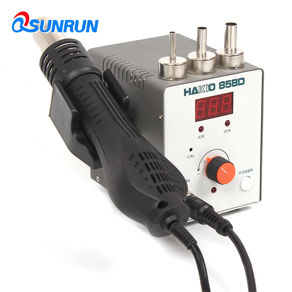 Фото QSUNRUN паяльная станция горячего воздуха 858D HAKIO SMD цифровая температура дисплей QSUNRUN паяльная станция горячего воздуха 858D HAKIO SMD цифровая температура дисплей