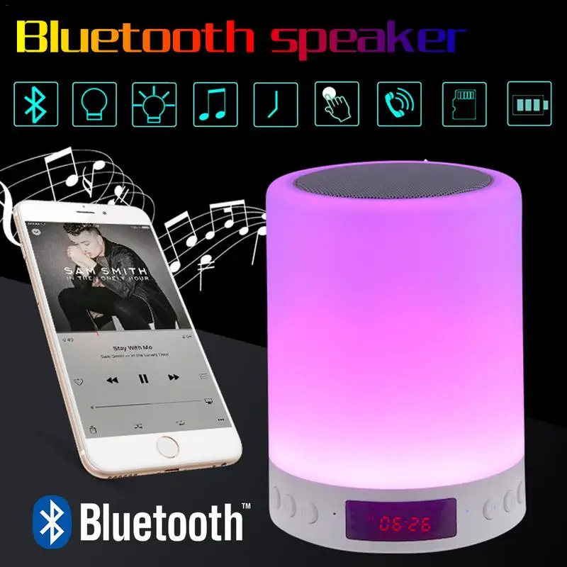 Bluetooth Wireless Speaker Mini Home Portable LED Colorful Lights Smart Alarm Clock Night Light Atmosphere Audio Holiday Gifts |