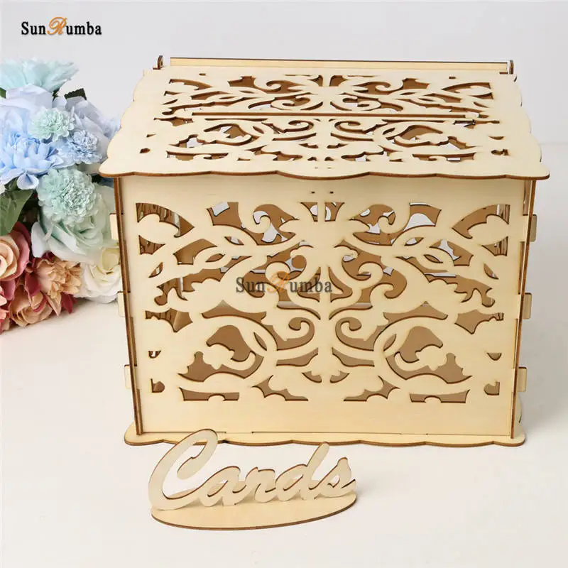 Свадебный деревянный ящик для денег сделай сам с замком праздничный декор