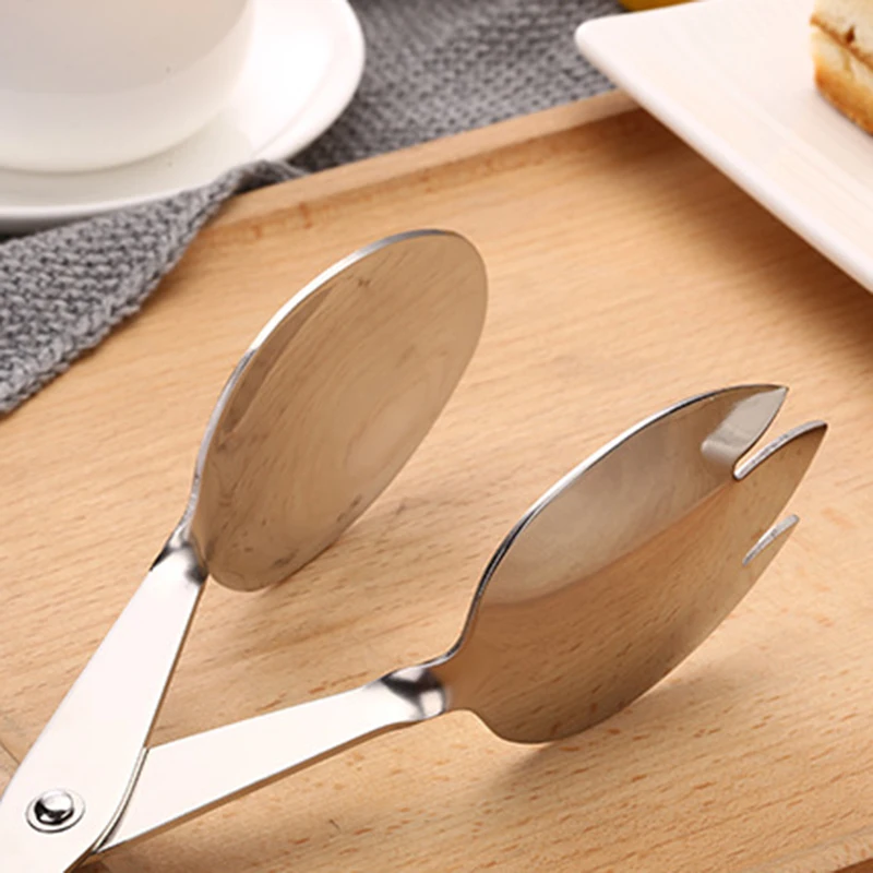 8/10 дюймов серебро ложка вилка зажим салат кухонные щипцы кухонная