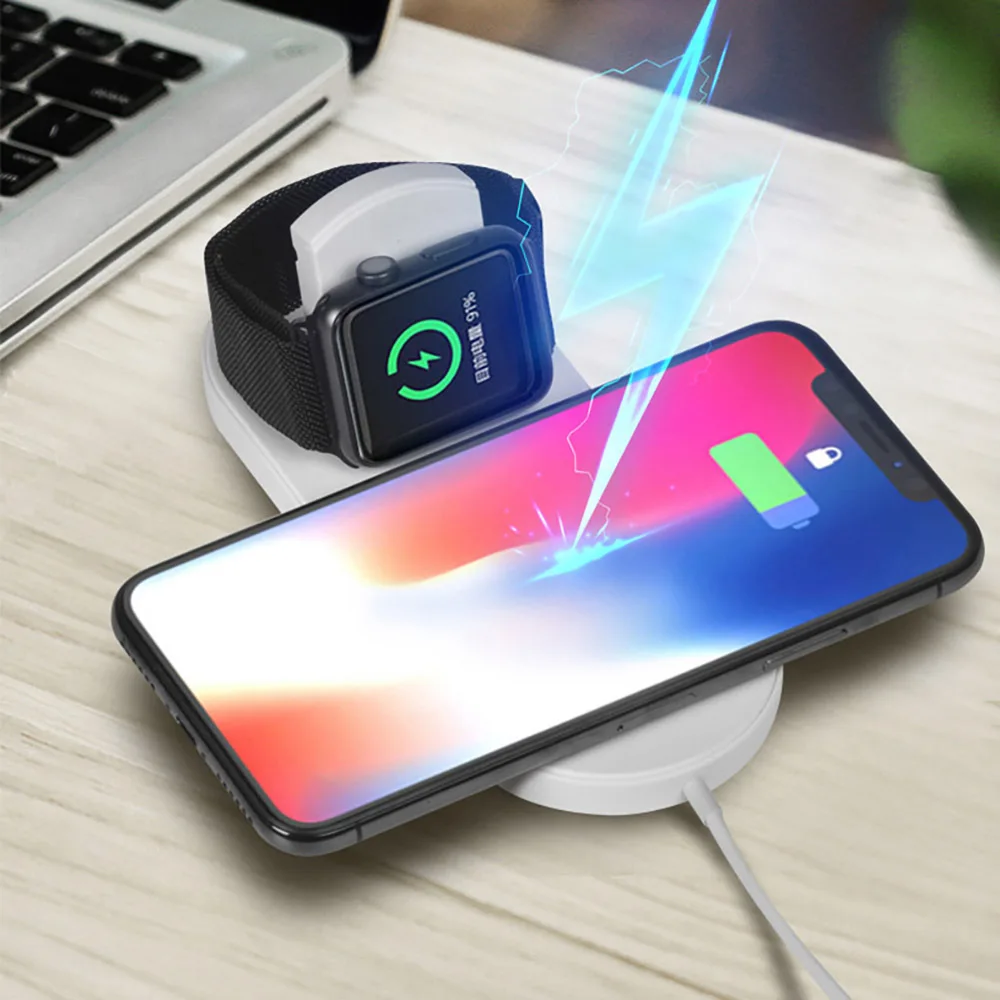 Qi Беспроводная зарядная площадка для iPhone X Xs Max XR xiaomi быстрая зарядка Born Apple Watch 1 2 3
