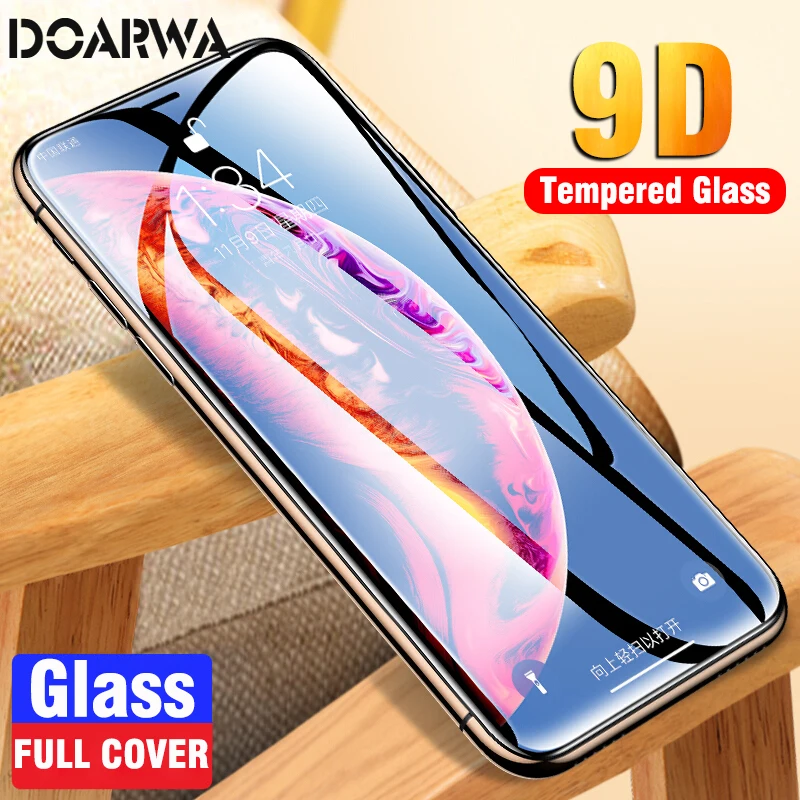 9D закаленное стекло на iPhone X Xs Max Xr протектор экрана полное покрытие Защитное для 6