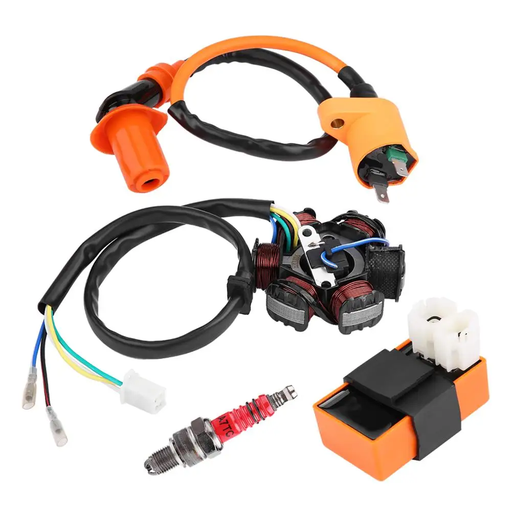 Катушка зажигания 6 pin CDI блок катушка МАГНЕТО СТАТОР Свеча для GY6 125cc 150cc ATV Скутер
