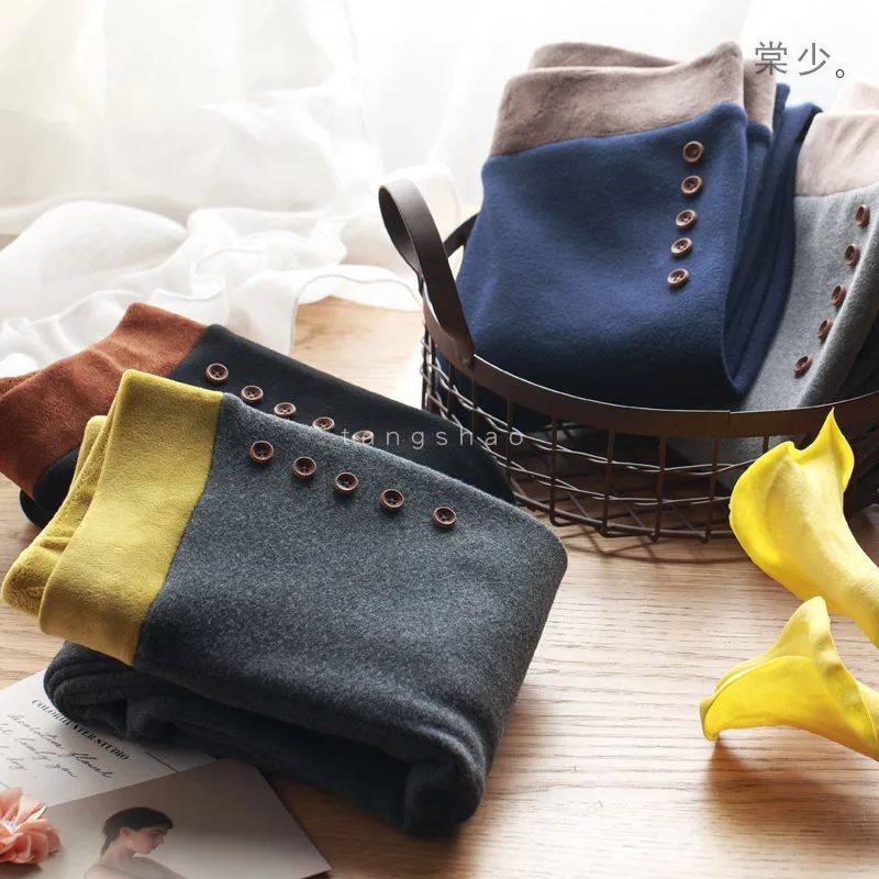 H17 женские бархатные леггинсы для девочек новые модные осенне-зимние брюки