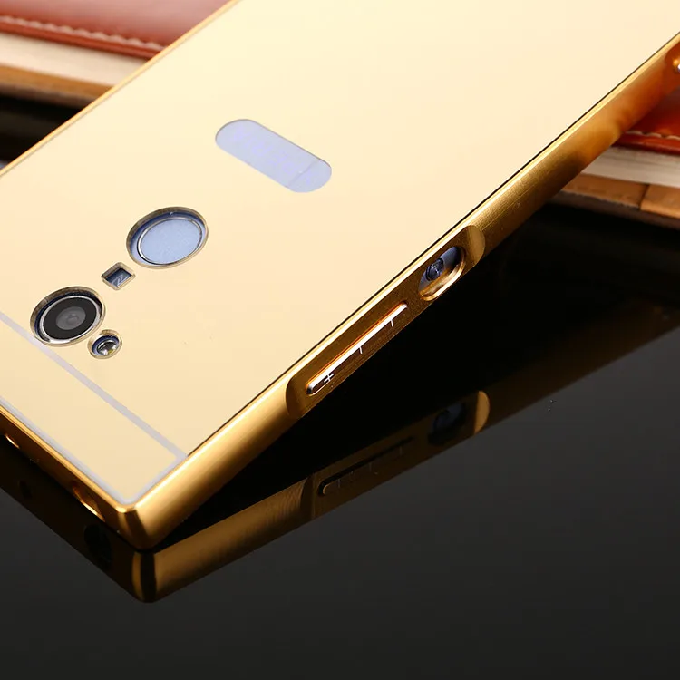 Чехол для Sony XA2 Ultra металлический бампер с зеркальной задней крышкой Жесткий Xperia