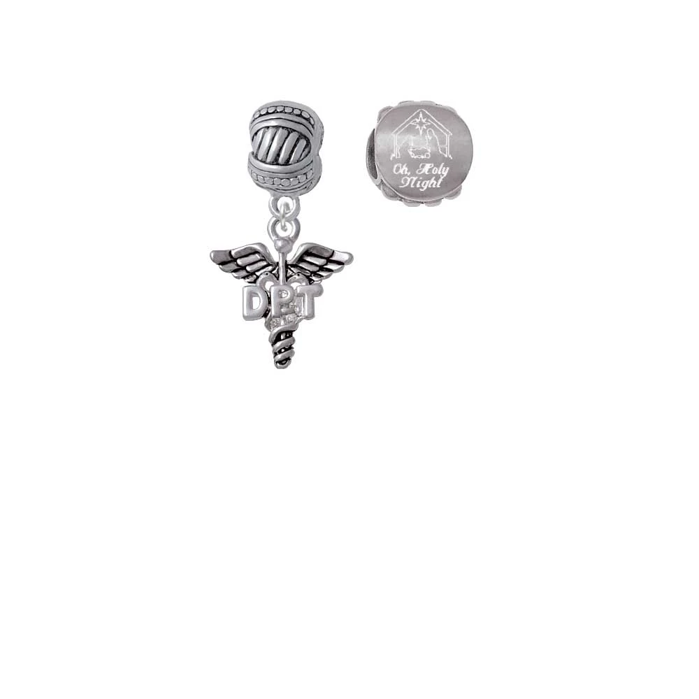 Silvertone Caduceus-DPT Come Let us Adore Him Charm Beads (набор из 2) |