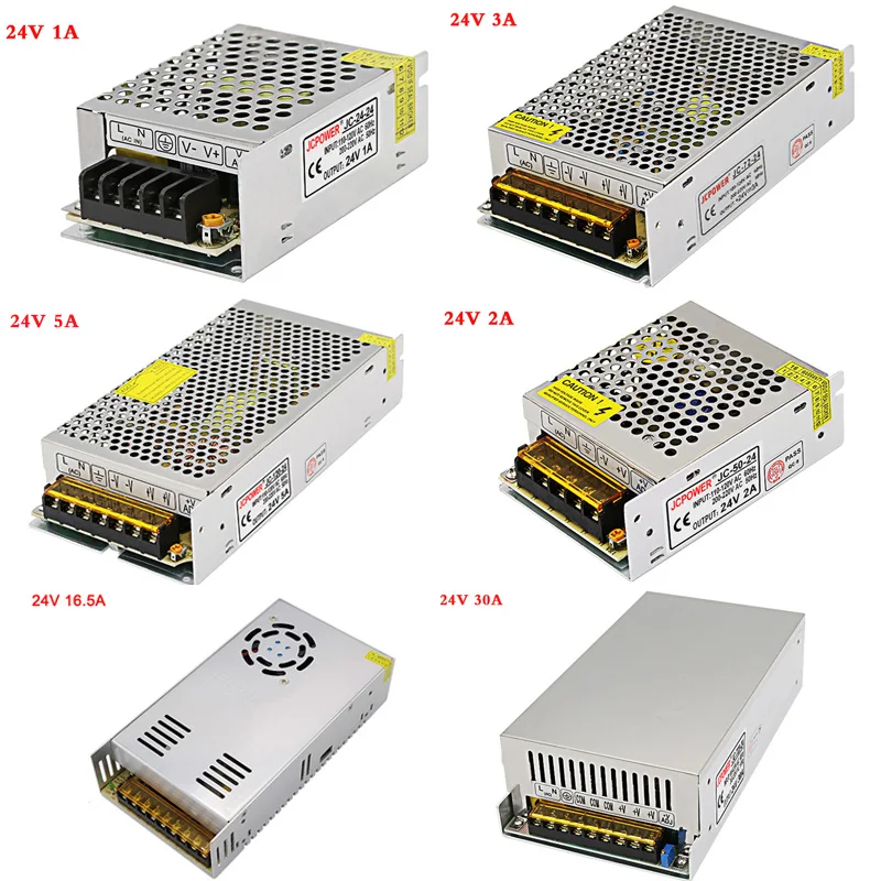 

AC 110 220v to DC24V 1A 1.5A 2A 2.5A 3A 5A 6A 8.3A 10A 15A 16.5A 20A 25A 30A LED Strip Switch power supply lighting Transformers