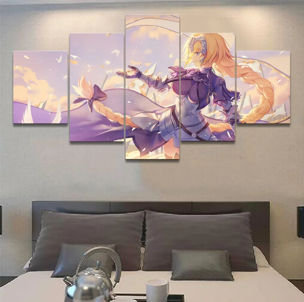 Настенная живопись на холсте HD печатный плакат 5 шт. аниме Fate Grand Order девушки