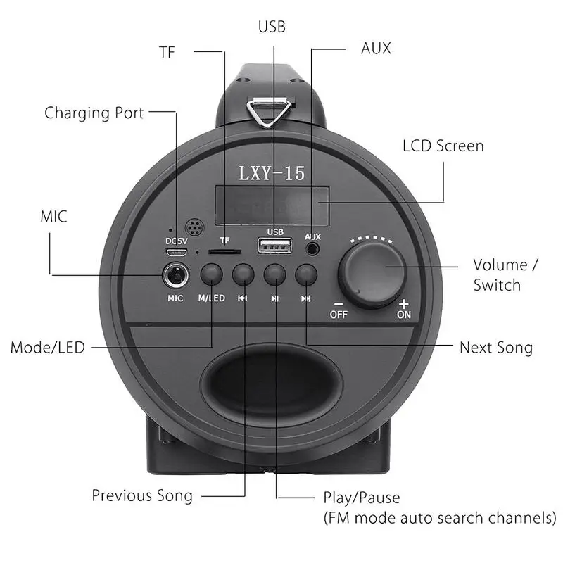Беспроводной цветные bluetooth колонки сабвуфер Портативный 5 дюймов бочка аудио