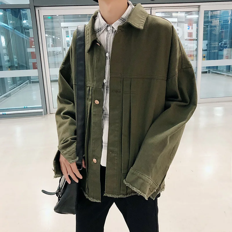 Весенняя джинсовая куртка в гонконгском стиле Повседневная однотонная