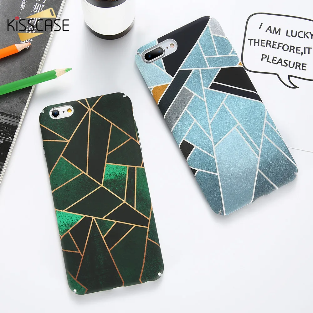 KISSCASE Luxury Abstract Case For iPhone 7 8 Plus Phone Mondrian Colorful Hard PC X XS Max Xr 5s 6 6S |