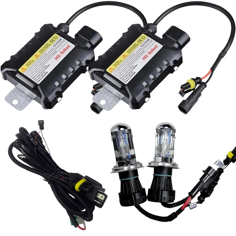 Тонкий балласт 55 Вт H4 3 HID комплект Лампа биксенон H13 hid Hi/Lo лампы bi xenon 9007 6000K 8000K 4300K
