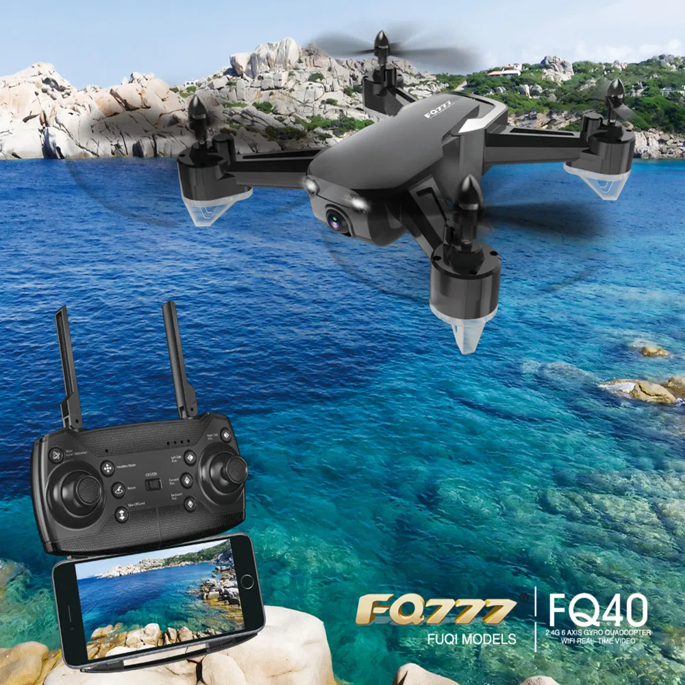 FQ777 FQ40 Wi Fi FPV RC Дрон Квадрокоптер Безголовый режим 3D флип один ключ возврата 4