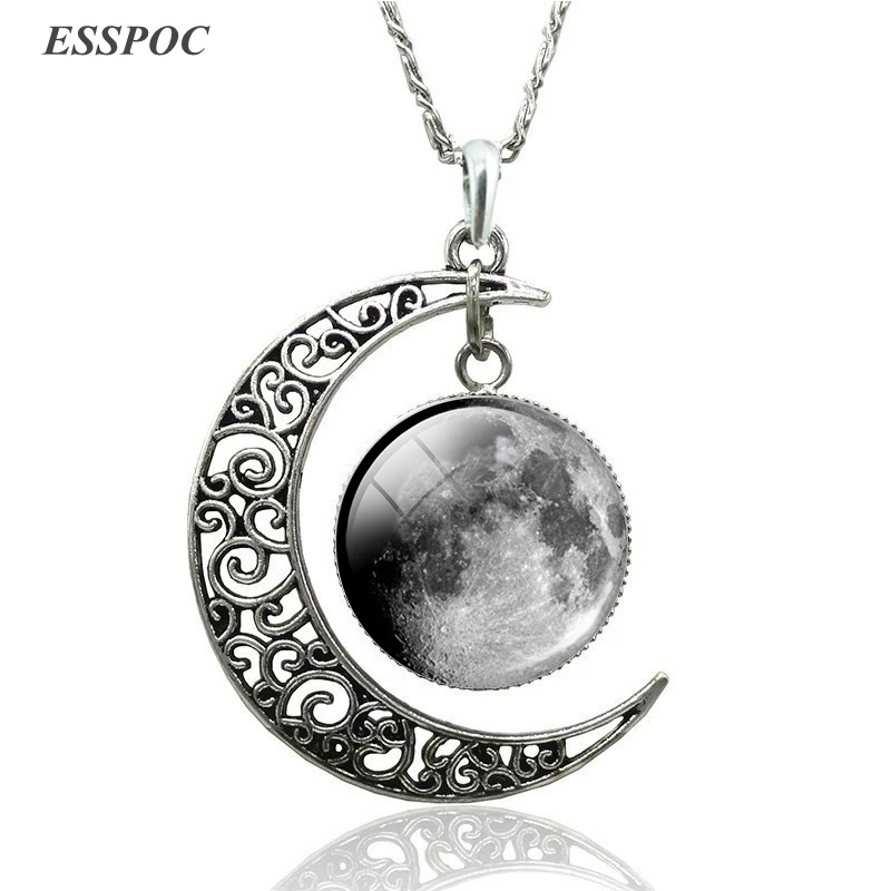 Ожерелье на солнечной батарее полумесяц подвеска в виде полумесяца небула