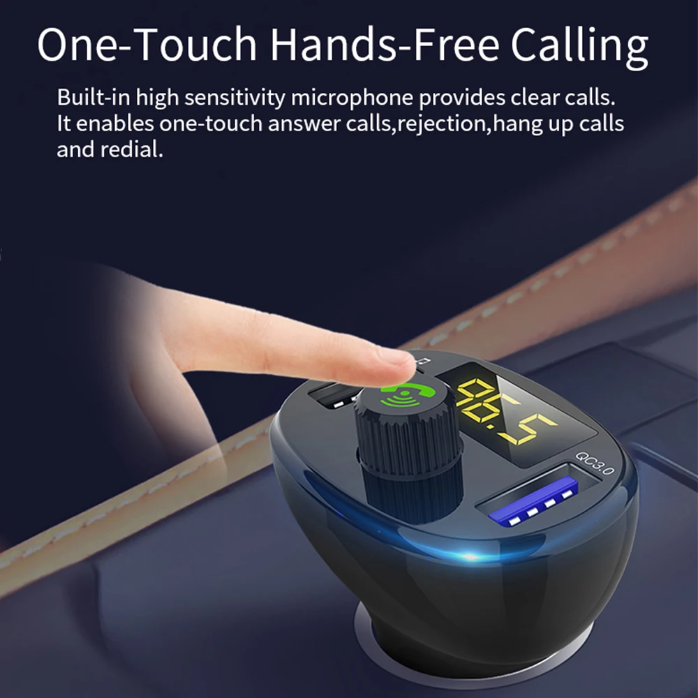 Автомобильные аксессуары быстрая зарядка QC3.0 FM-передатчик двойной USB Bluetooth