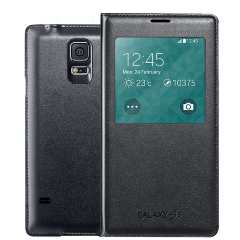 Для samsung Galaxy S5 Чехол с откидной крышкой S View Кожаный противоударный Роскошный 360