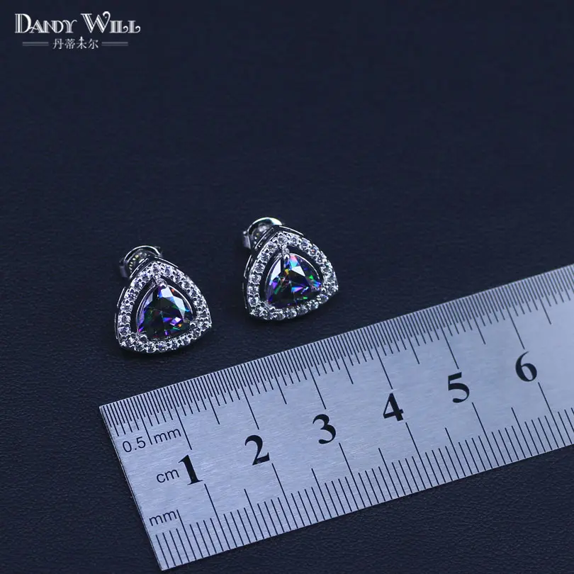 Классические Женские Ювелирные наборы из разноцветного радужного циркония с