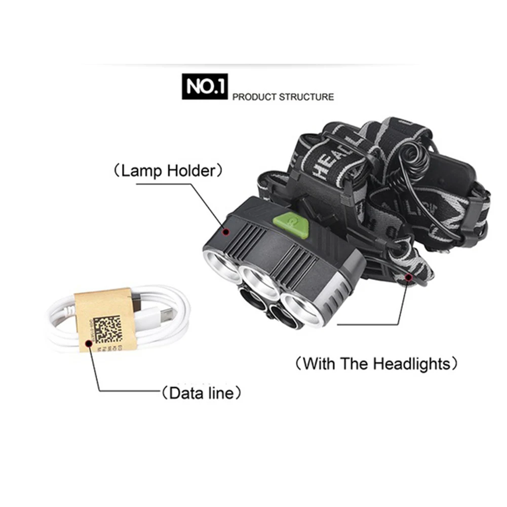 5 LED Rechargeable Headlight Outdoor Riding Hunting Headlamp Adjustable base Waterproof Working | Лампы и освещение