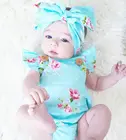 Комбинезон с цветочным принтом для новорожденных девочек, летняя одежда