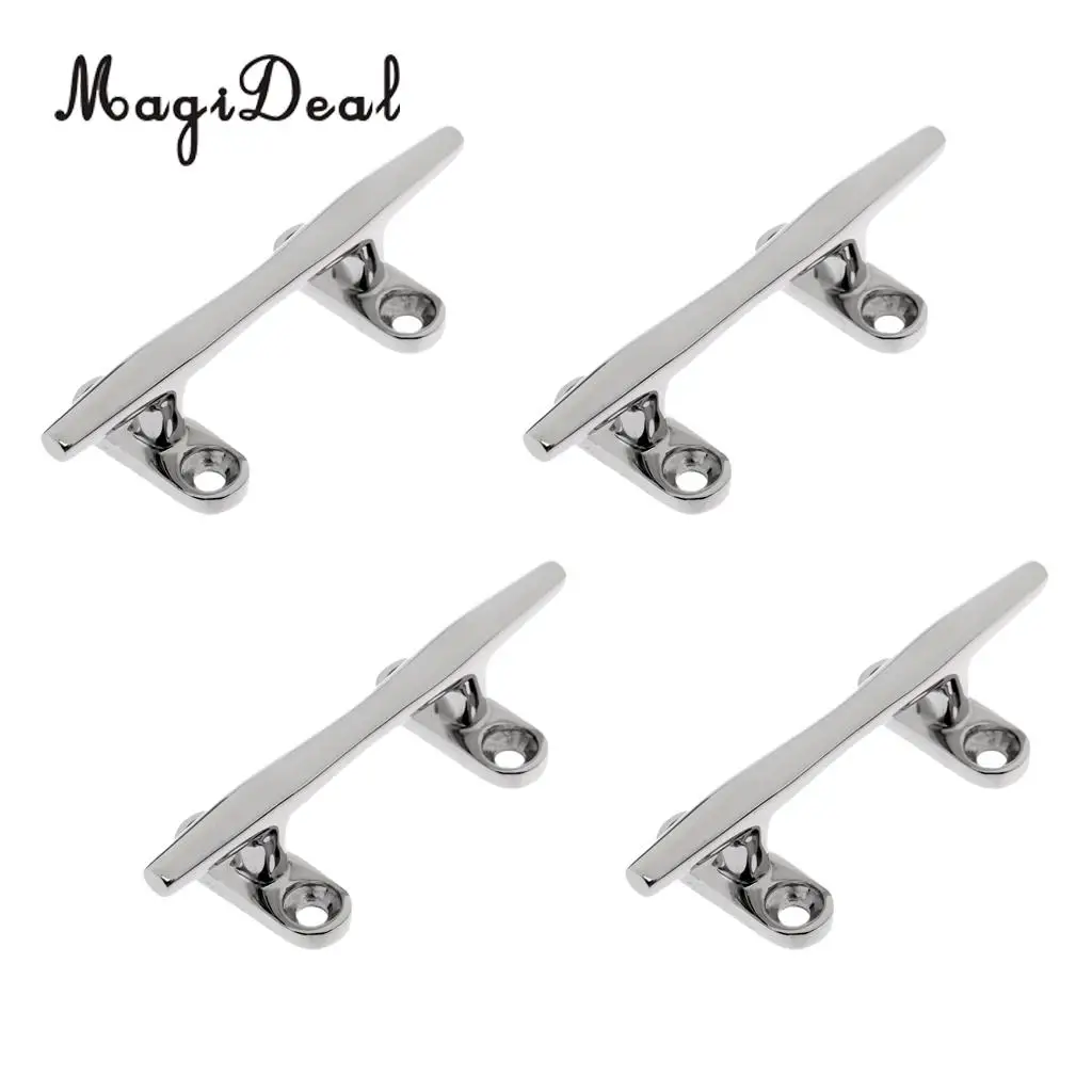 4 Pcs 100mm / 4' Marine Boat Line Rope Dock Deck Cleat Open Base Mooring Accessories for Flatable Fishing Kayak Canoe Boat