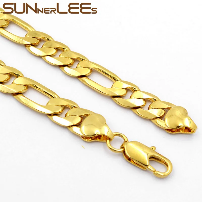 Ожерелье SUNNERLEES из кубинской панцирной цепи Фигаро 5 мм 12 ожерелье белого розового