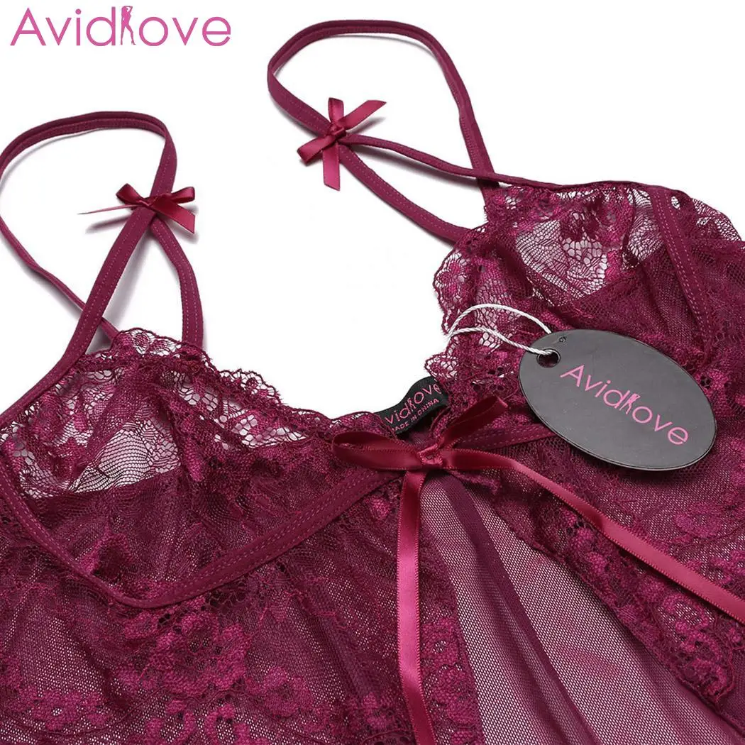 Женское мини-белье Avidlove сексуальное прозрачное кружевное белье с регулируемыми