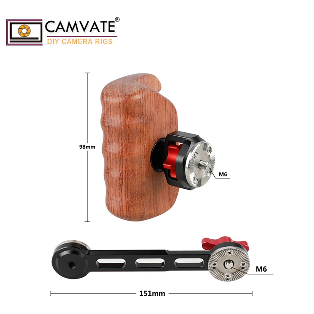 CAMVATE деревянная ручка (левая и правая) с натовской направляющей Rosette Extension Arm