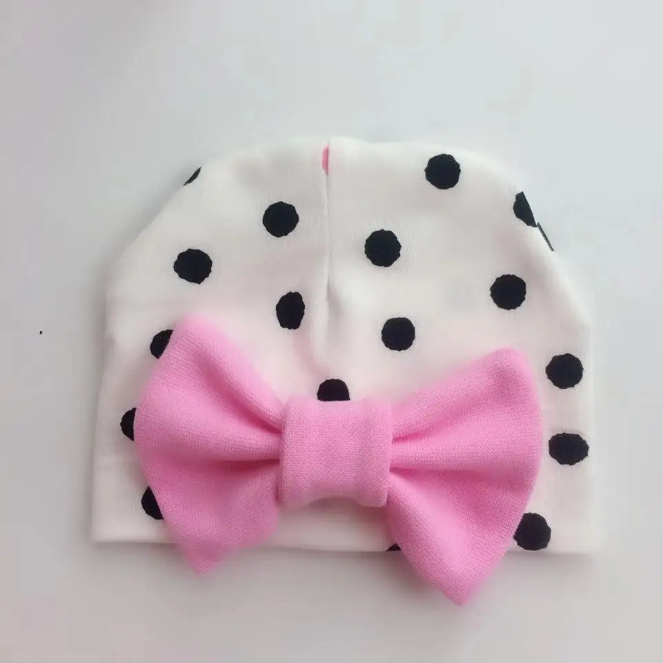 newborn 0-3 months baby girl sweetheart butterfly bow tie cotton hat caps for beanie turban props head wraps | Детская одежда и