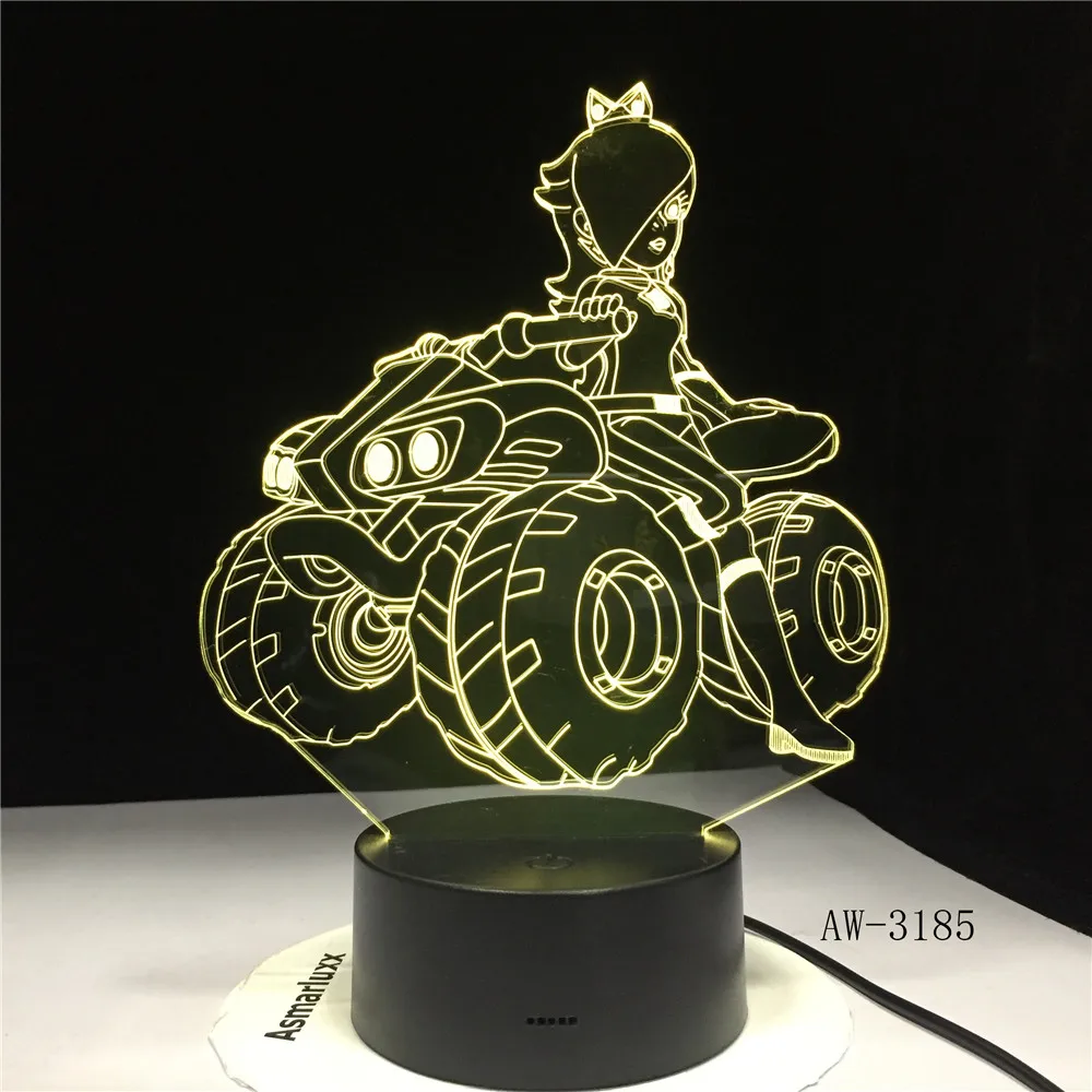 Аниме девушка 3D ночник LED Дистанционное Сенсорное освещение настольная лампа 7