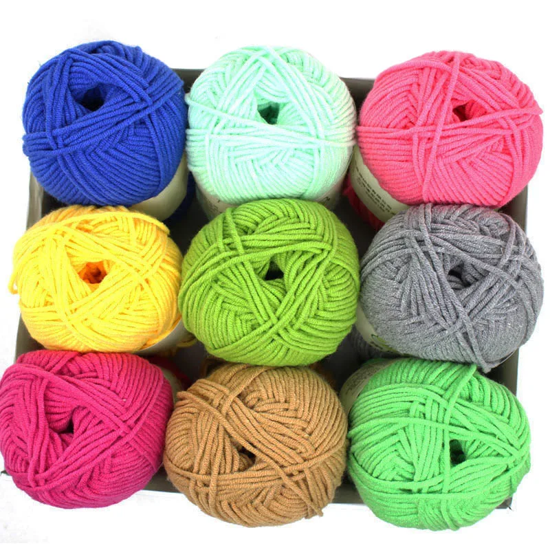 Worsted 5 # слойные молоко хлопок детские вязаные средней толстой нитью смешанная