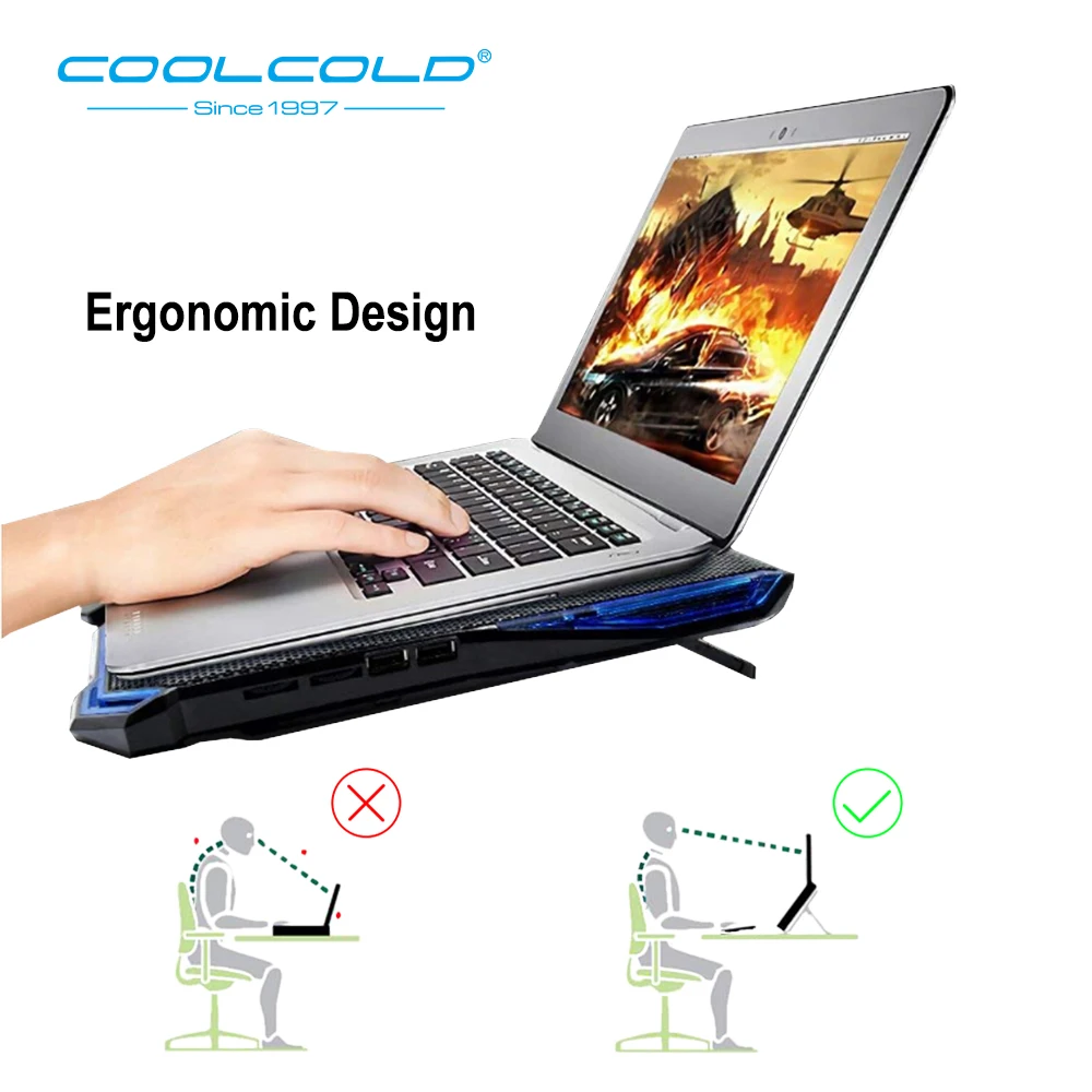 Кулер COOLCOLD для ноутбуков и планшетов регулируемые углы наклона Эргономичная