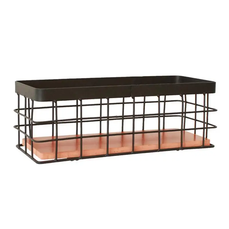 Nordic Simple Wrought Iron Rectangular Storage Basket Bathroom Toiletries Rack Coffee Table Desktop Sundries Box | Дом и сад