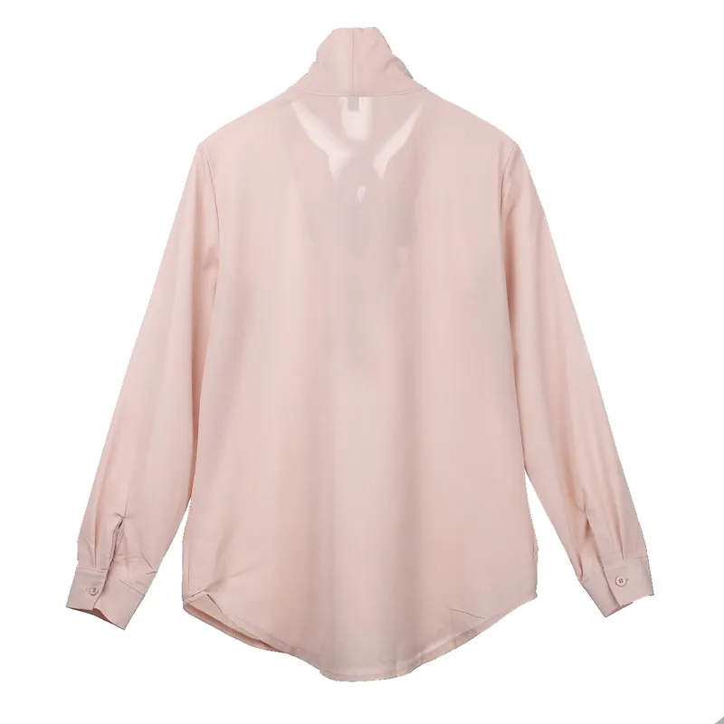 Trendy Women clothes Casual Long Sleeve V-neck Loose Chiffon Blouses one pieces Ladies solid Shirts pullover |