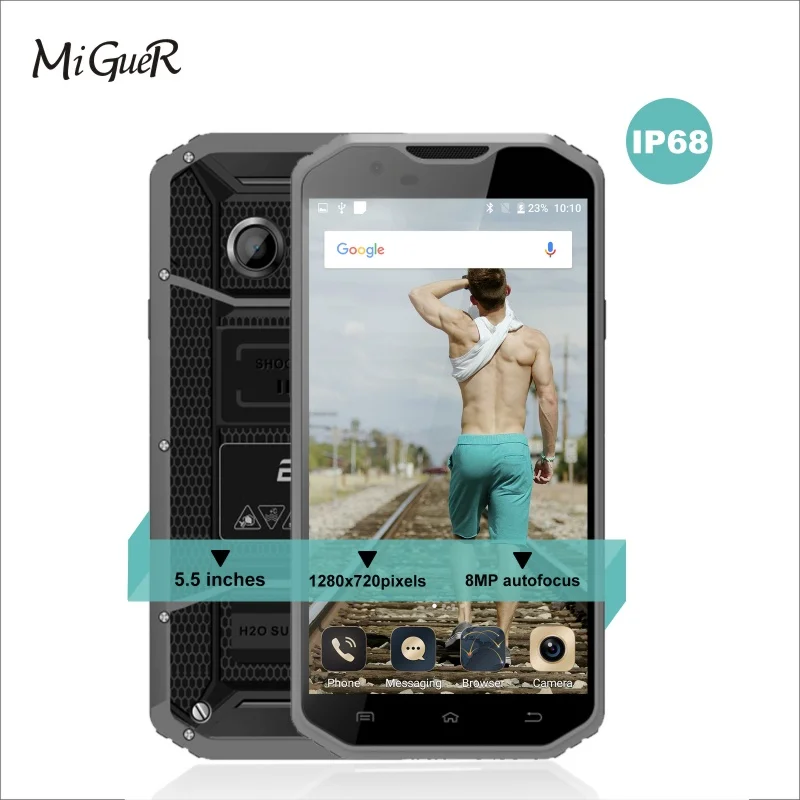 E & L W8 4G LTE IP68 водонепроницаемый мобильный телефон 5 дюймов Android 7 0 MTK6735