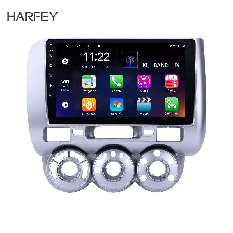 Harfey 2Din Android 6 0/7 1/8 1 9 дюймов Автомобильный Радио для 2004 2007 HONDA Jazz (Руководство AC LHD) gps