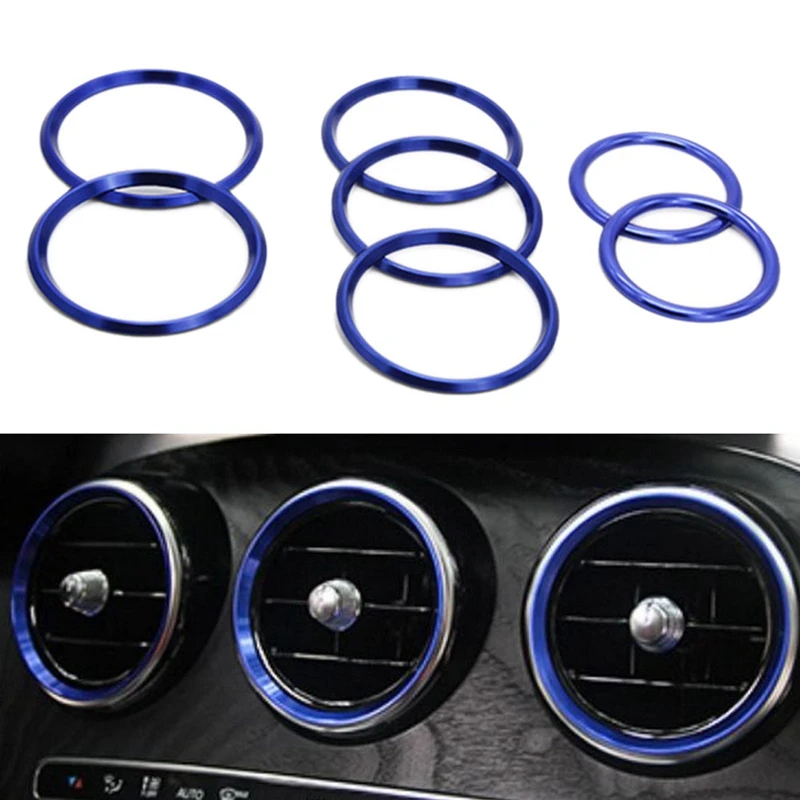 

7PC Car-styling AC Outlet Ring Decoration Air Conditioning Vents Trim Stickers Cover for Mercedes Benz C Class W205 GLC 180 20