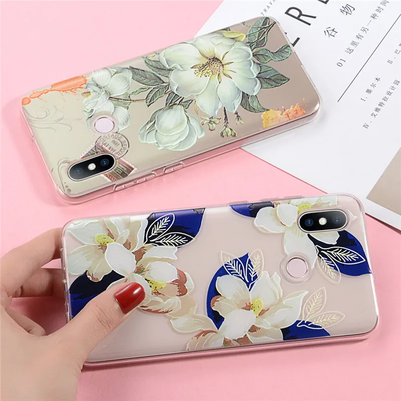 Lovebay чехол 3D рельеф цветочный для Xiaomi mi 8 мягкие розы защитная накладка на заднюю