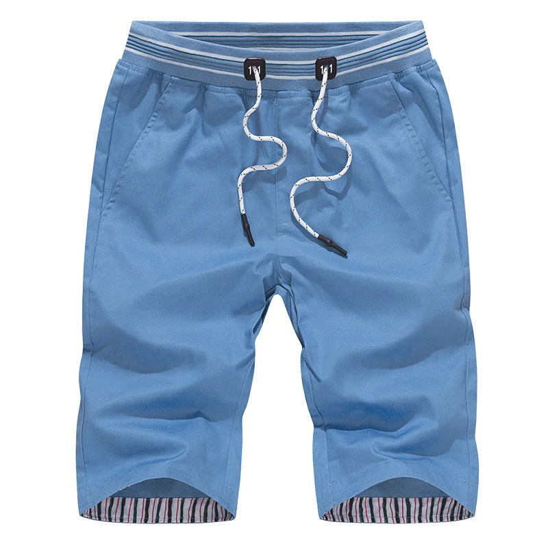 MYAZHOU Летние повседневные шорты в британском стиле, мужские хлопковые облегающие укороченные брюки, однотонные шорты с эластичным поясом, дл... от AliExpress WW
