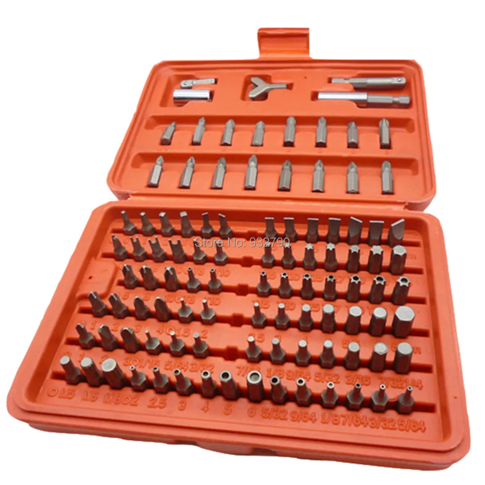 Шт. 100 шт. гнездо Torx Hex Star Ассорти безопасности отвёртки Бит Набор хром ванадиевой биты Pozi PH с чехлом|Отвертка|