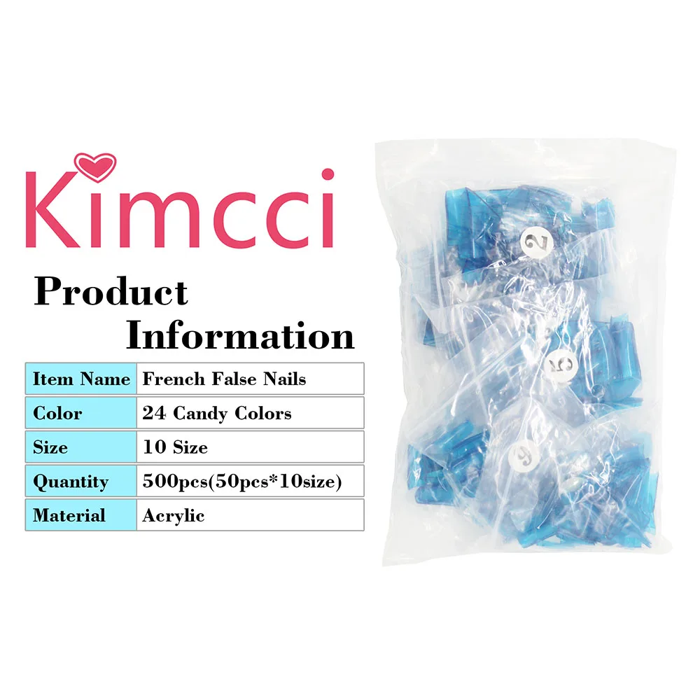 Накладные ногти Kimcci 500 шт./лот 24 конфетных цвета розовые Искусственные радужного