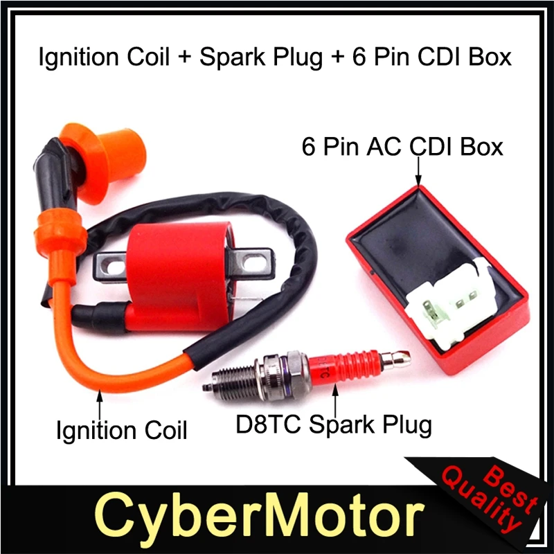 Гоночная катушка зажигания 6 Pin AC CDI Коробка Свеча зажигания D8TC для CG 125cc 150cc 200c 250cc китайский ATV Quad Pit Dirt Bike