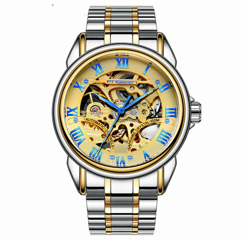 Новые модные мужские часы Творческий полые автоматические водонепроницаемые