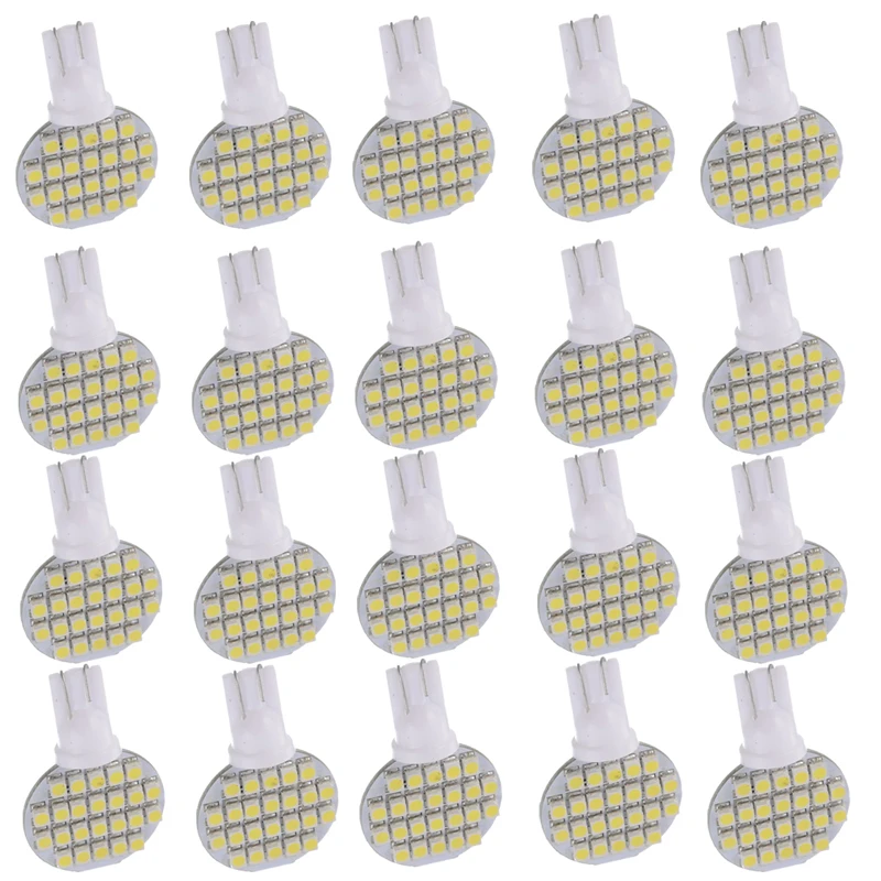 20 шт./компл. супер яркий DC 12 V 624LM 4 8 W T10 3528 24SMD белый ПВХ интерьер Светодиодный