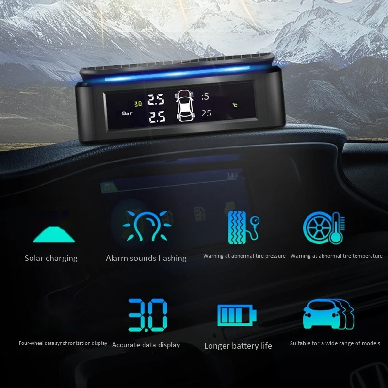 Солнечная система контроля давления в шинах Tpms внешний датчик Монитор