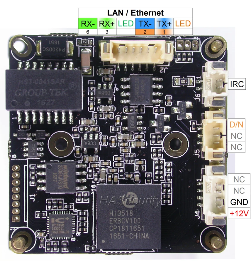 IPC 720 P 1/4 "SOi H42 датчик изображения CMOS + Hi3518E V100 IP камеры видеонаблюдения печатной