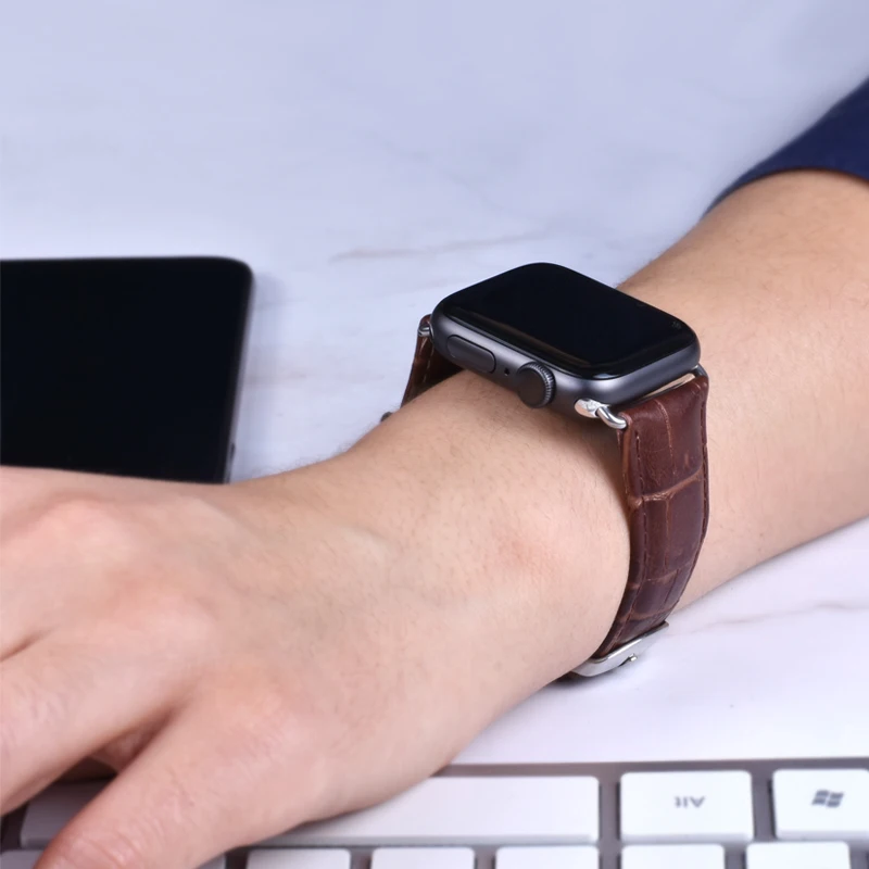Ремешок сменный из натуральной кожи для Apple Watch Band 3 2 1 42 мм 38 браслет на запястье