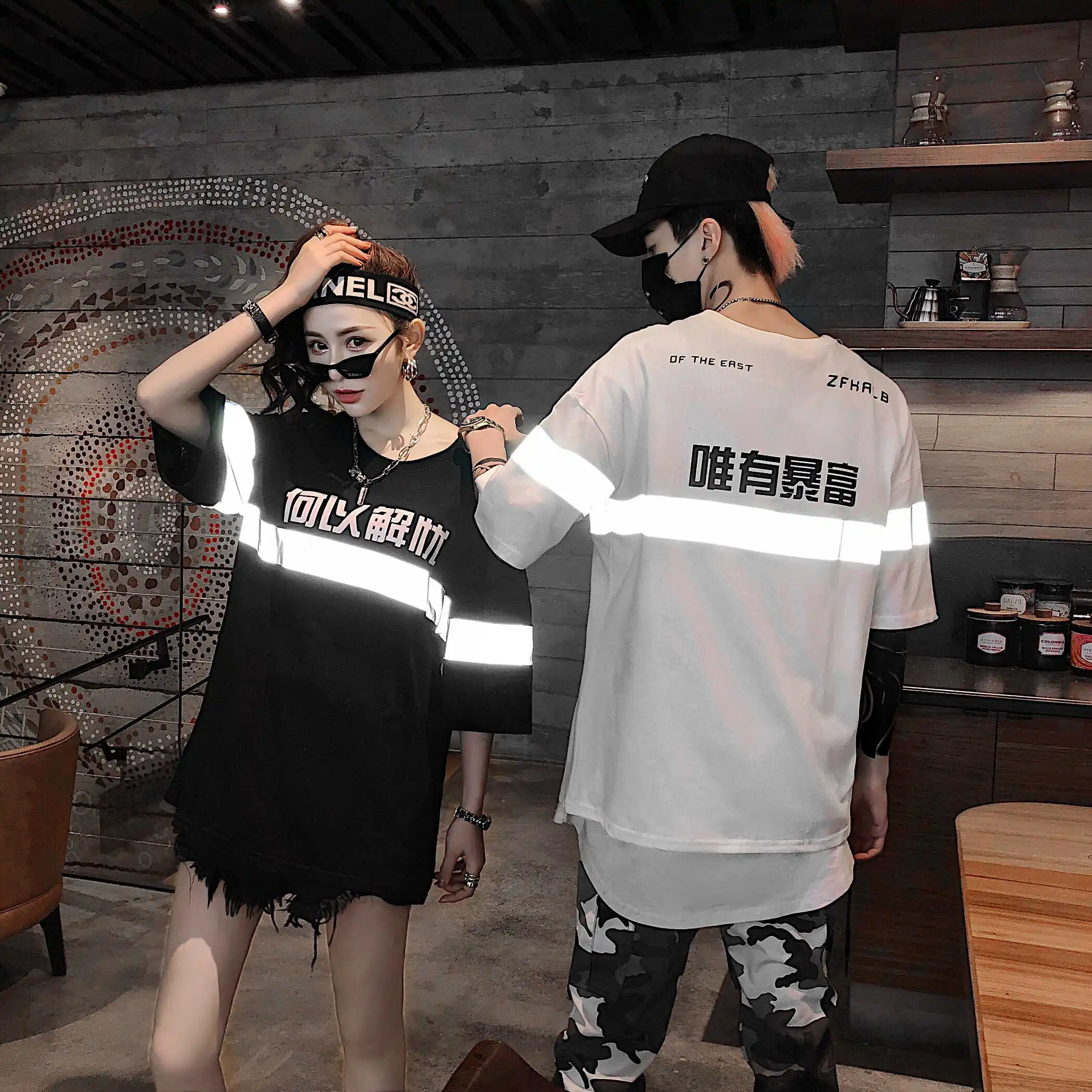 Мужская свободная хлопковая Повседневная футболка в Корейском стиле Super Fire Harajuku