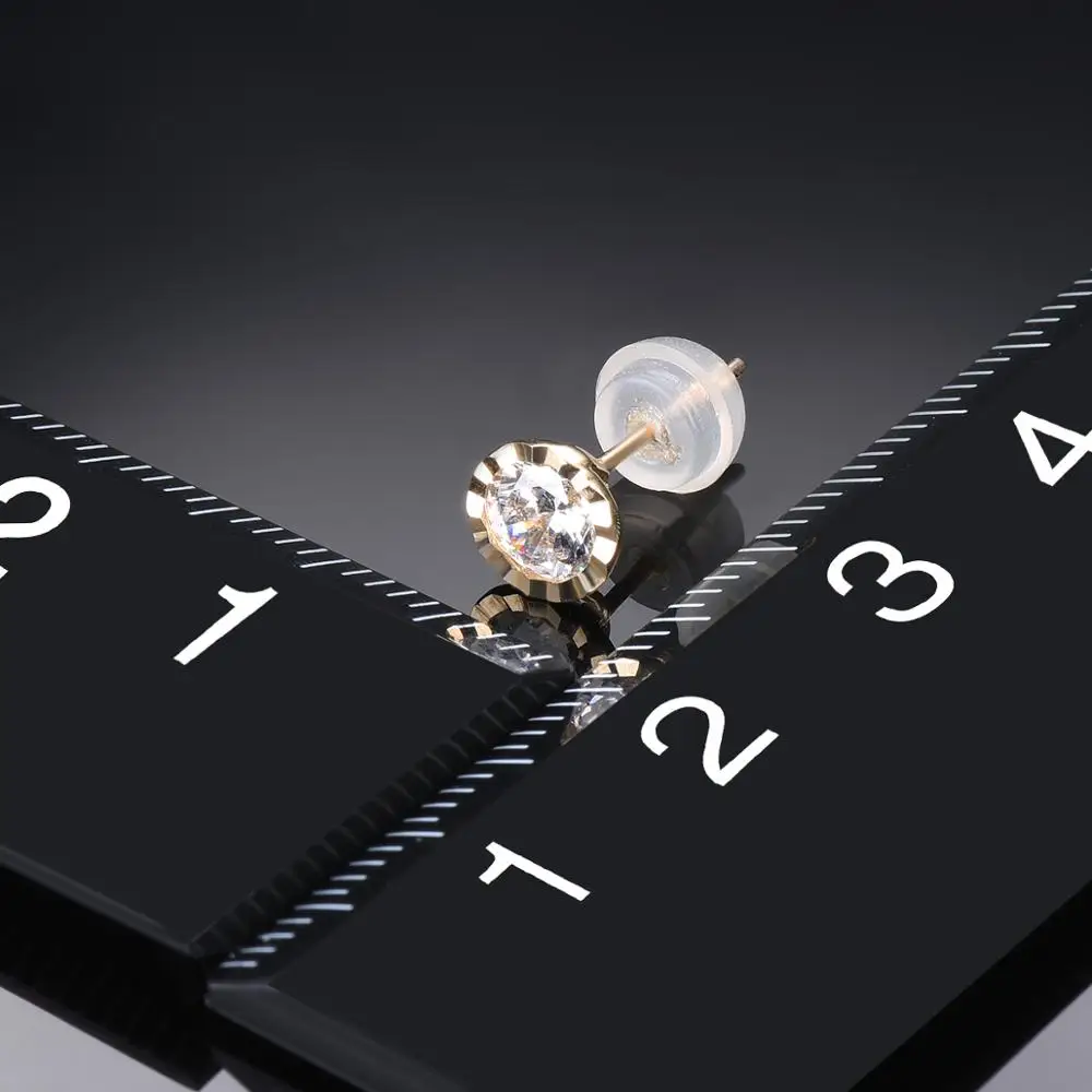 Женские однотонные серьги LP из желтого золота 9 к корейские простые свадебные с