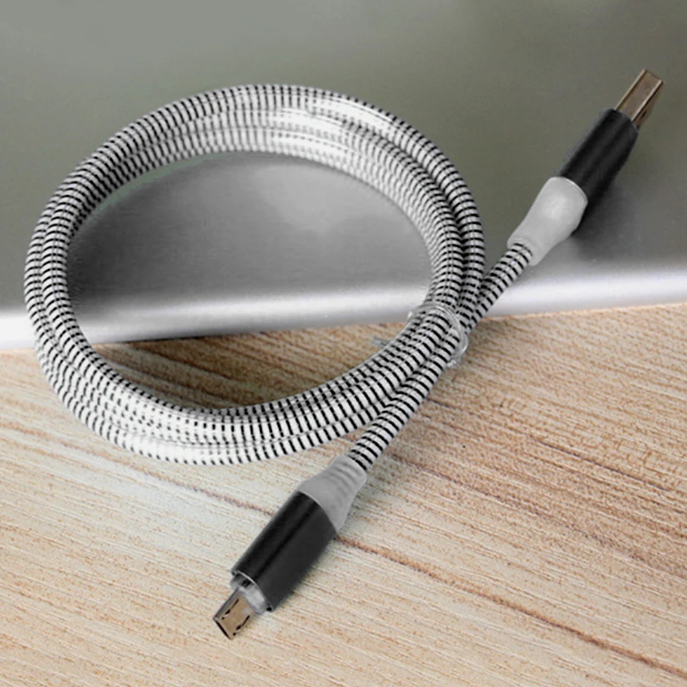 Усиленный 1 м Micro USB кабель Type C металлический зарядный для передачи данных (1